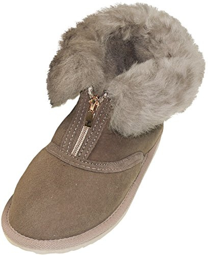 Harrys-Collection Extra Dicke Halbhohe Lammfell Schuhe Reißverschluss