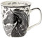 Karma Gifts KA101850 - Tazza in ceramica bianca e nera, motivo: cavallo