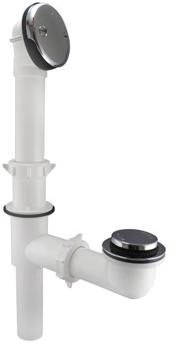 Plumb Pak Size, Polished Chrome 71W Foot Lok Stop Bathtub Drain Kit, 1-1/2-Inch Fits All Standard Tubs