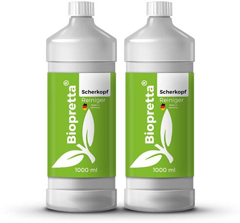 Biopretta Scherkopfreiniger 2 x 1000 ml Vorteilspack Nachfüllflüssigkeit für Reinigungskartuschen