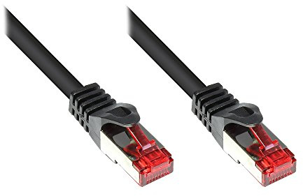 Kabelmeister® Cat.6 Ethernet LAN Patchkabel mit Rastnasenschutz - S/FTP, PiMF, PVC, 250MHz - Gigabit-fähig - schwarz, 50m