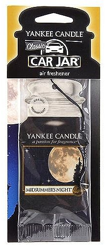 Yankee Candle Classic Paper Car Jar Air Freshener, Hanging Car Freshener, Long Lasting Car Fragrance, Midsummer’s Night (Pack of 1)