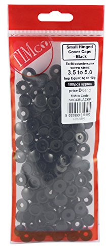 TIMCO Hinged Screw Caps Small Black - To fit 3.0 to 4.5 Screw