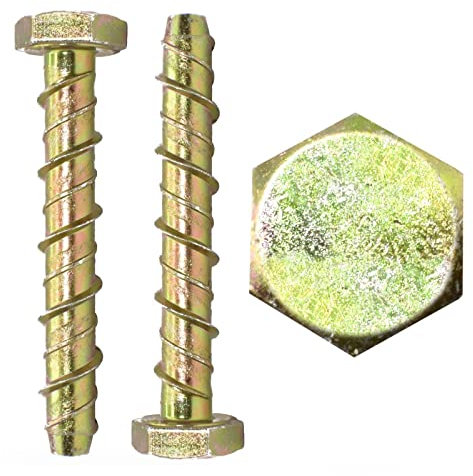 50, M8 x 100 Genuine Thunderbolt® Masonry Concrete Anchor Screw with Hexagonal Head (V35157)