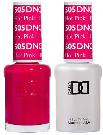 Daisy DND Nail Polish Set - DND Duo 505 - Hot Pink, 15ML Bottles (Gel & Matching Lacquer)