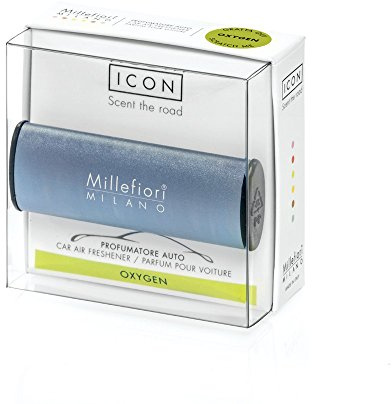 Millefiori Milano Car Air Freshener Icon Metallo 54 Blu Mat - Oxygen