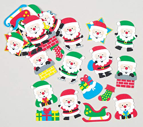 Baker Ross AC378 Weihnachtsmann-Schaumstoffaufkleber, gemischt, 120 Stück