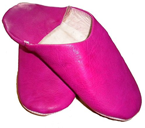Fiera marocchino Pantofole / Babouche / Mocassini 100% Pelle Tradizionale marocchino (39, colore rosa / Fusia)