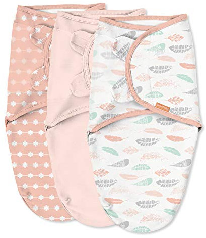 SwaddleMe Original Swaddle - Größe S, 0-3 Monate, 3er Pack (Coral Days)