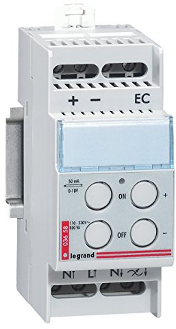 Legrand 003658 Télévariateur Modulaire Fonctionnement Autonome pour Sources Fluorescentes à Ballast Électronique, 1V à 10V, 800VA, Gris