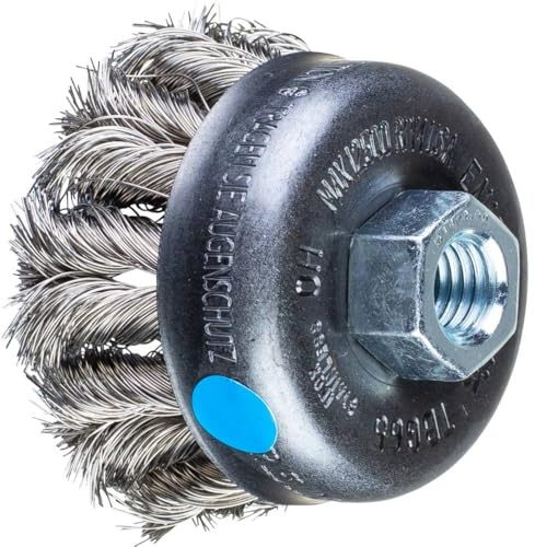 PFERD TOOLS COMBITWIST Topfbürste gezopft TBG | Ø 65mm M14 Edelstahl-Draht-ø 0,35 | 43305043 – für Winkelschleifer