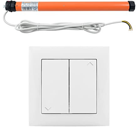 3T-MOTORS Rollladenmotor mit Wippschalter, 3T35-13 (Zugkraft 13 Nm/40 kg) für 40 mm 8kant Rollladenwelle (SW40), mit mechanischen Endschaltern, einfache Montage mit Zubehör, Rollladenantrieb