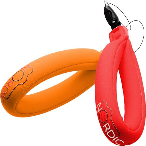 Nordic Flash Waterproof Camera Float (2-pack) Floating Strap for Your Underwater Devices - Red & Orange