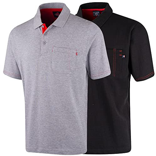 Lee Cooper LCTS011 Polo en piqué pour hommes, Gris Marl, 3XL