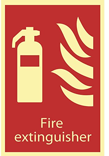 Draper 72598 Glow in The Dark Fire Extinguisher Fire Equipment Sign