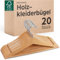 Praknu 20 Kleiderbügel Holz mit Steg - 360° Drehbarer Haken mit Hosenstange - Garderobenbügel für Hemd & Hose