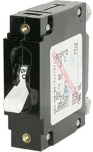 Blue Sea Systems 7246 C-Series White Toggle Circuit Breaker, Single Pole 60 Amp