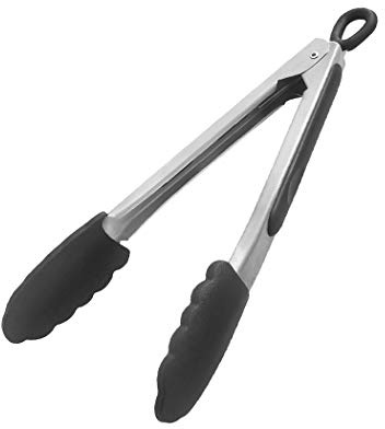 CS-Kochsysteme 036270 Gera Greifzange 30 cm, mit Silikon, Spaghettigreifer, Pfannenwender, Salatzange, Grillzange, Greifer