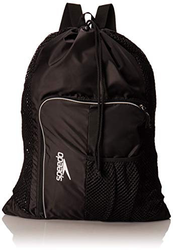 Speedo Unisex Deluxe Ventilator Mesh Equipment Bag Rucksack, Black, Einheitsgröße