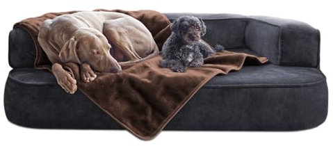 tierlando® Hundedecke Lilly Flauschige Kuscheldecke aus Plüsch, für Hunde Katzen und Welpen, waschbar und mobil einsetzbar, aus Acryl und Polyester Größe: 75x50cm | Farbe: 01 Braun