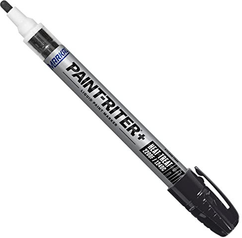 Markal 97303 - Paint- Riter+ Heat Treat -Fast-Drying Liquid Paint Marker for High-Temperature Resistance- Can Withstand Temperature of up to 2,200 °F (1,204°C) Black Color