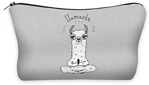 Ferocity Federmäppchen Kosmetiktasche Federtasche Stiftemappe Make Up Täschchen Full Print All Over Bag Lamamuster Llamaste grau [009]
