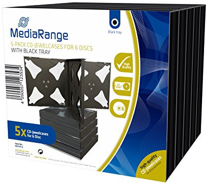 MediaRange BOX34-6 Custodia CD/Dvd Custodia Jewel 6 Dischi Nero
