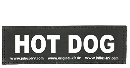 JULIUS K-9 Klettaufschrift, HOT Dog, groß, Schwarz