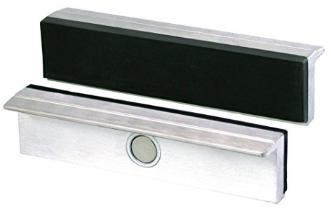 Heuer Schraubstockbacken (Schutzbacken rechtwinkelig; planparallel; integrierte Spezialmagnete; passend zu Schraubstock 100 mm; Material: Aluminium, Gummi) 112100