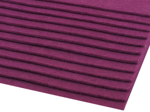 BUSDUGA Dekorativer Bastelfilz 20x30cm DIN A4-400g/qm - Stärke 2-3mm - 12 Bögen farbig Sortiert - 3 Mixe oder pur Farben wählbar (lila)