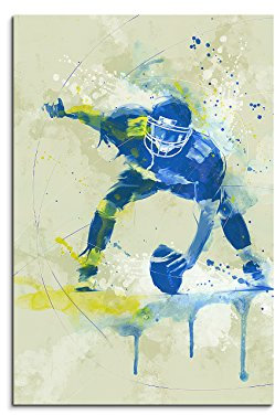 Paul Sinus Art American Football II 90x60cm SPORTBILDER Splash Art Wandbild Aquarell Art