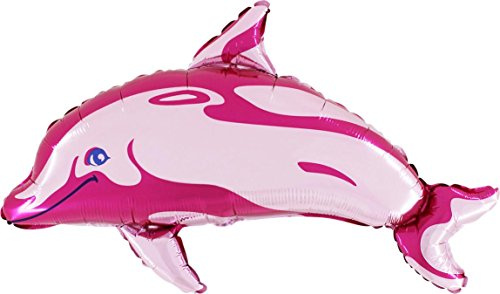 28 Zoll Rosafarbener Delfin Hat Folieballon (CS56) Gestaltet