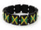 Avalaya Black Wooden 'Jamaica Flag' Stretch Bracelet - up to 20cm Length