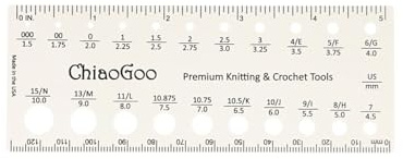 ChiaoGoo Needle Gauge 13 cm, White Knitting and Crochet Tool, 1 Piece