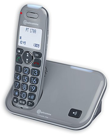amplicomms PowerTel 1700, Schnurloses Großtastentelefon, Hörgerätkompatibel