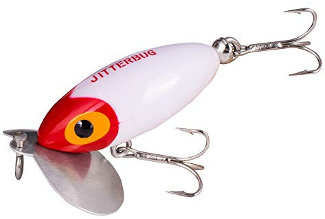 Arbogast Lure Company Jitterbug Angeln Lure, White/Red Head