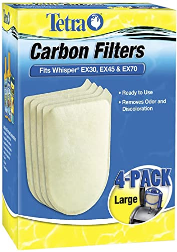 Tetra Filtri a Carbone per acquari, Adatti per filtri Whisper Ex, pulisce l'acqua dell'acquario, 4 Pezzi