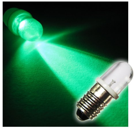 world-trading-net - 10er Set LED-Schraubsockel Birne E10, grün, 12V DC