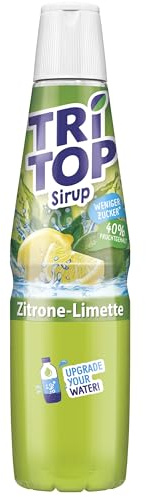 TRi TOP Zitrone-Limette Sirup, Kalorienarm, für Wassersprudler, 600 ml | Zuckerreduzierter Fruchtsirup, ideal für Cocktails und Desserts, ergibt 4,8 Liter Erfrischung, Traditionsmarke