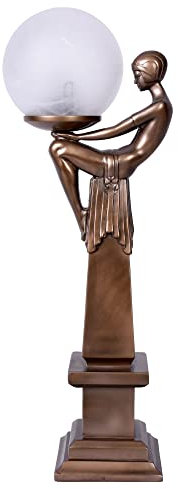 Figürliche Art Deco Lampe mit Kugelschirm (ohne Leuchtmittel) Femme Fatale IS094 Palazzo Exklusiv