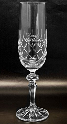 [Custom] Laser Engraved/Personalised Crystal Champagne Flute Gift for Bridesmaid/Birthday/Wedding