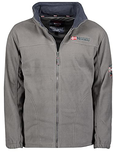 Geographical Norway TAMAZONIE Men - Spessa E Calda Felpa da Uomo con Chiusura A Zip - Giacca Invernale Calda da Uomo - Felpa A Maniche Lunghe Foderata - Maglione Comfort All'aperto Grigio L