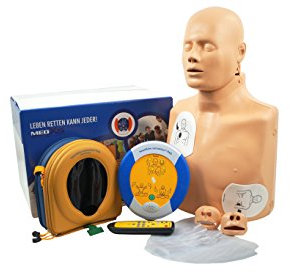 Trainingspaket zur Übung der Herzdruckmassage, Beatmung und Defibrillation mit PAD360P-Trainer, Erste-Hilfe Komplettset für Erwachsene und Kinder