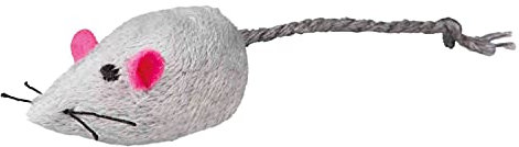 Trixie 4069 Plüschmäuse mit Schelle, 5 cm, 2 St., weiß/grau