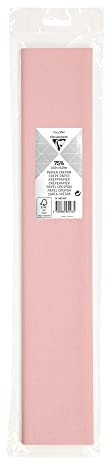 Clairefontaine 95133C - Rolle Krepppapier Premium 75% Elastizität, 2,50x0,50m, 40g, ideal für Bastelprojekte und Kita, in Blisterverpackung, 1 Rolle, Hellrosa