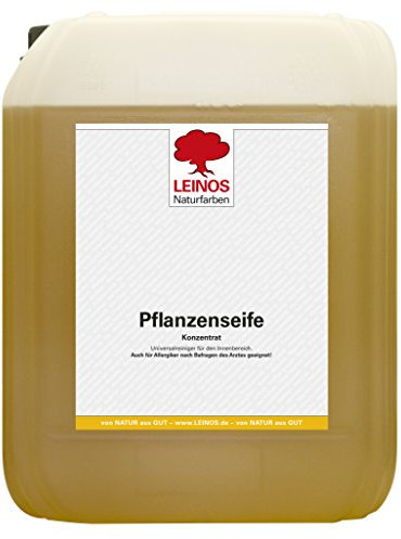LEINOS Pflanzenseife 10 L – Rückfettender Universalreiniger für geölte, gewachste, lackierte und stark beanspruchte Holzflächen sowie Fliesen, Laminat, PVC, Linoleum und Arbeitsplatten – Naturprodukt