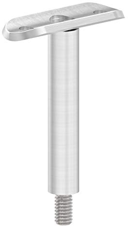 Stift ø 14mm mit M8 Gewinde und Halteplatte für ø 33,7mm Rohr, Höhe 78mm