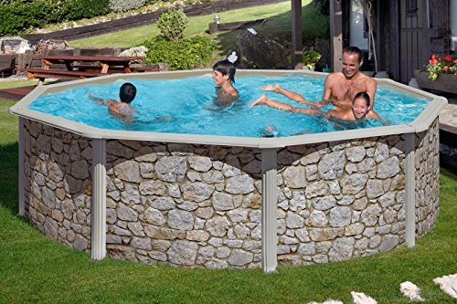 MyPool Rundbecken-Poolset Feeling Ø 460 x 120 cm in Steinoptik mit Sandfilteranlage