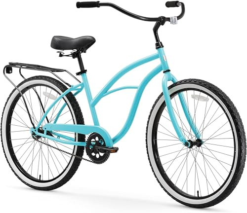sixthreezero Around The Block Women's Beach Cruiser Bike, Hybrid Bicycle with Rear Rack