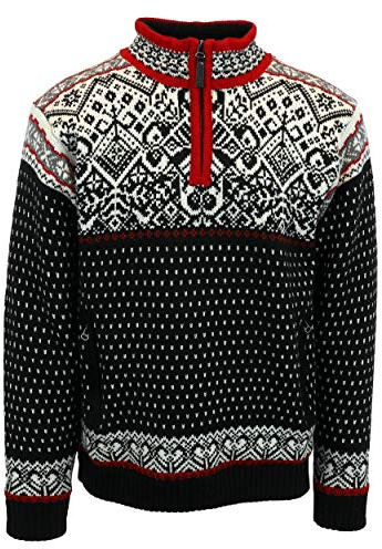 ICEWEAR Herren-Björn-Norwegerpullover aus 100% Kammgarnwolle, gefüttert mit Wind Cutter-Material | nordisch inspiriertes Strickmuster | in Zwei Farbgebungen | entworfen in Island